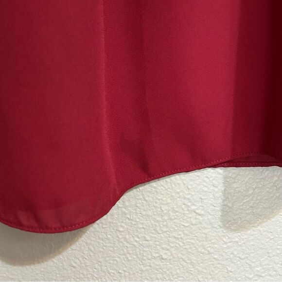 Anthropologie Maeve burgundy red laser cut out blouse women’s size small 6 - Picture 11 of 11